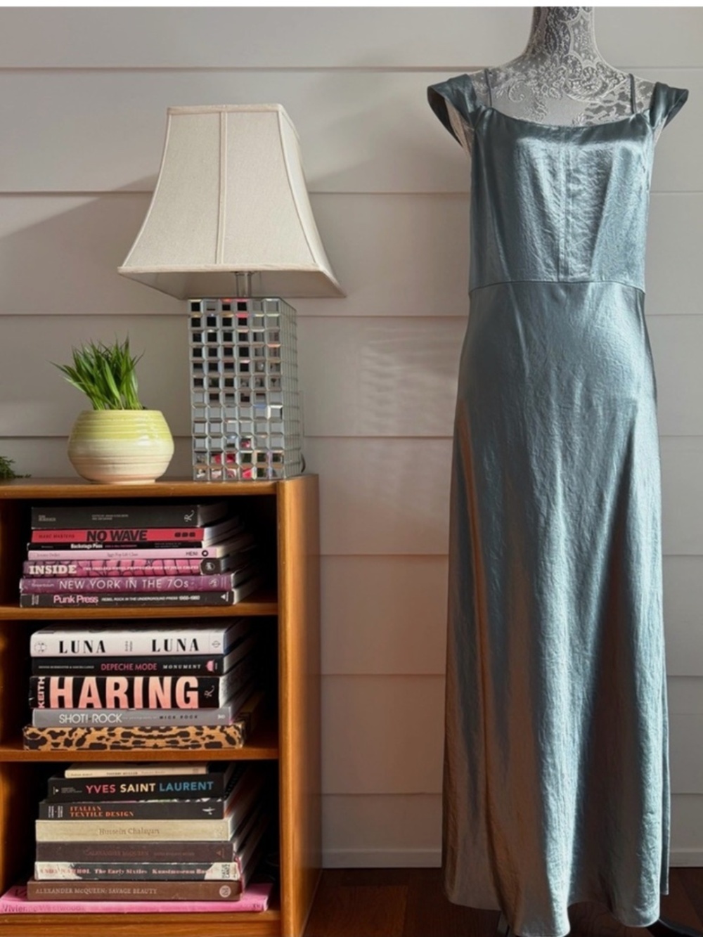 Vince Drop Shoulder Satin Maxi Slip Dress In Blue NWT size 6  Retail $345